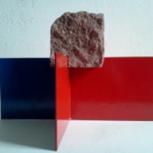 OBIEKTON GRANICZNY-stal, granit/ H- 29 cm
